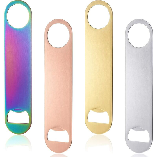 4 Pieces Stainless Steel Flat Bottle Opener Bartender Bottle Opener for Bar, Simple and Effective Beer Openers
