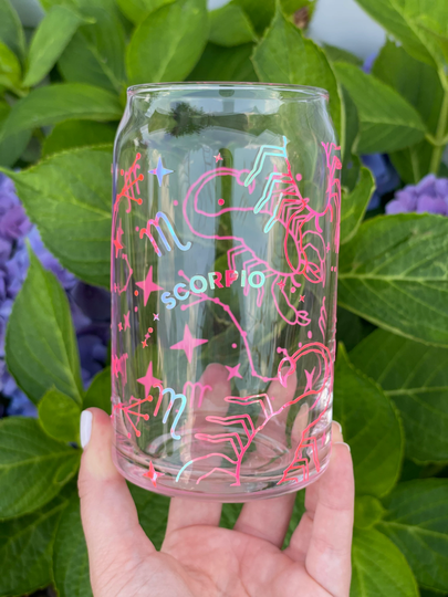 Zodiac Sign Beer Glass Can, Glass Soda Can, Zodiac Signs, Iced Coffee Can, Libby Can, Birthday Gifts, Astrology