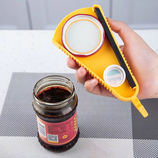 Beer Bottle Openers, Water Bottle Opener Twist Off Caps, Stick to Fridge with Magnetic, Soda Bottle Lid Opener (Yellow)