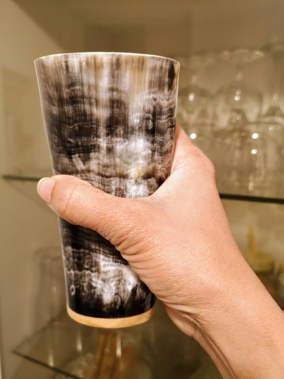 Polished Horn Cup, Viking Mug, Ale, Beer Tankard, Wedding Gift, Christmas Gift