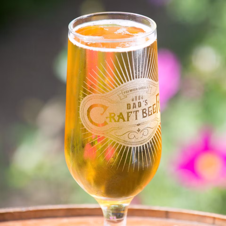 Tall Personalised Craft Beer Lager Glass, Engraved Vintage Style Ipa Gift Boxed