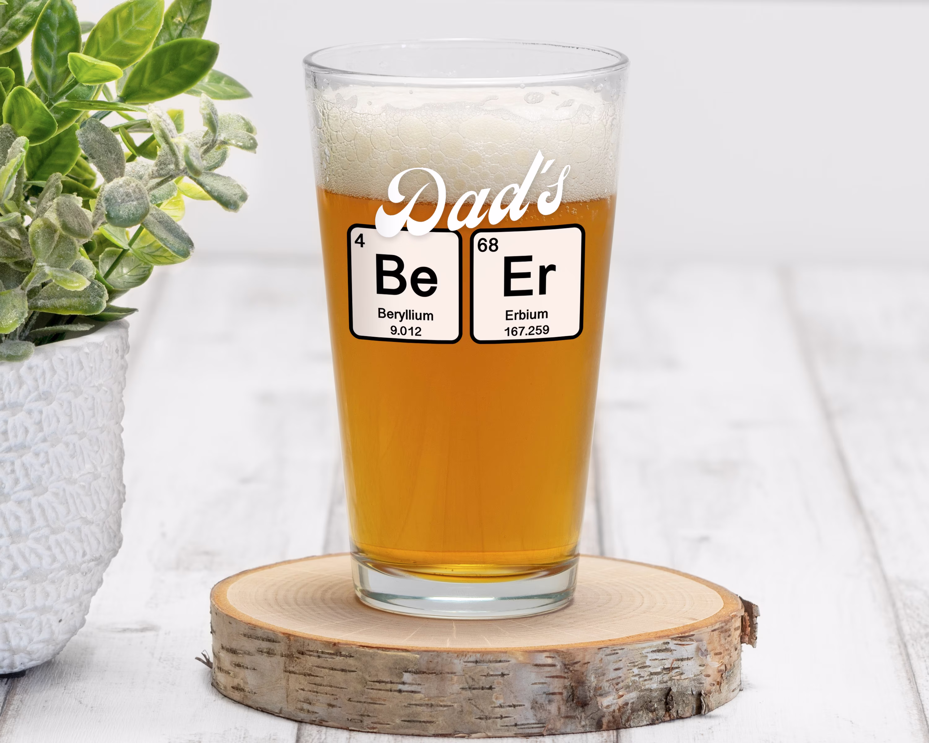 Personalized Science Beer Glass, Pint Glass For Dad, Gifts, Fathers Day Gift, Gift