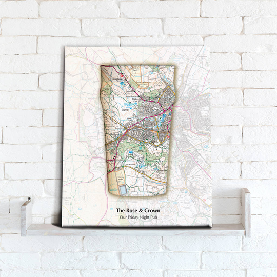 Personalised Beer Map Canvas Print