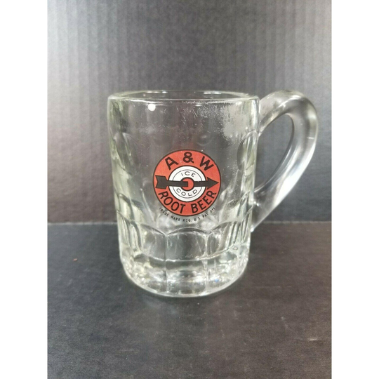 Vintage A&w Glass Mug Arrow Bullseye 8 Oz. Cup For Aw Rootbeer