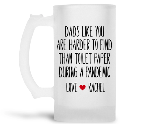 Father's Day Beer Mug Personalized | Fathers Gift From Daughter, Son, Children Dad Birthday