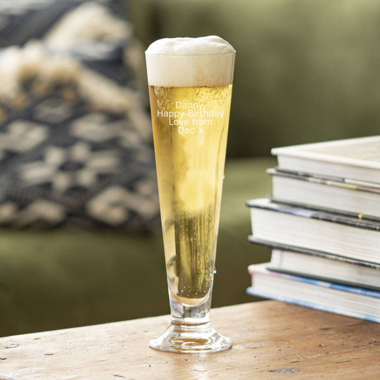 Personalised Crystal Pilsner Beer Glass