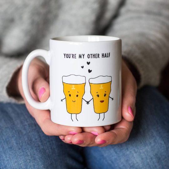 'My Other Half' Beer Mug
