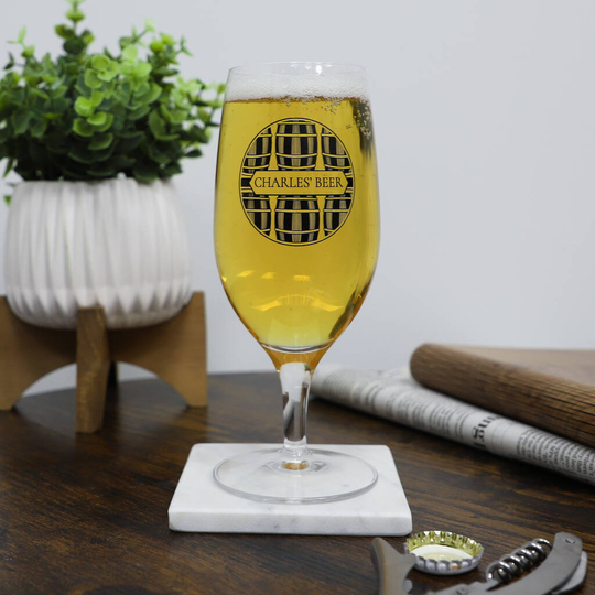 Personalised Barrel Stemmed Beer Glass