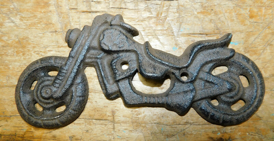 Cast Iron Motorcycle Beer Bottle Opener Western Wall Mount Man Cave