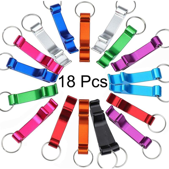 Beer Keychain Bottle Opener, 18 Pcs Beer Bottle Opener Bottle Opener Keyring Key Chain Mini Versatile Portable Keyring Opener Multicolor