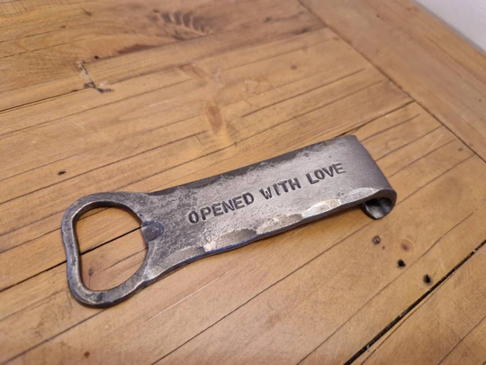 Personalised Iron Beer Bottle Opener~ 6Th Wedding Anniversary Men~ Birthday~Blacksmith ~Gift ~Dad~Him~ Her ~