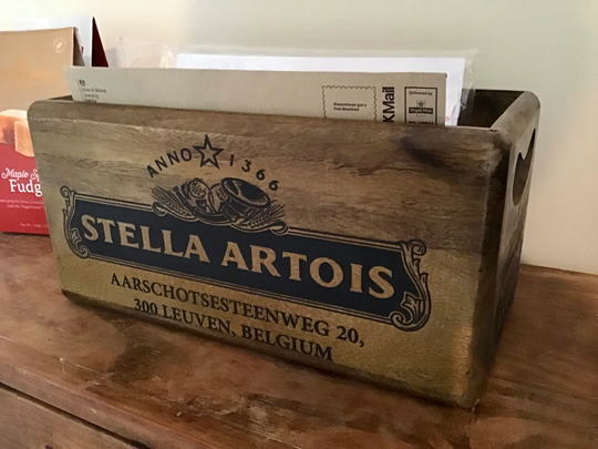Stella Artois Big Vintage Style Wooden Storage Crate. Belgium Beer Lover Gift. Bar Room Crate. Snack Storage. Valentines Day Gift