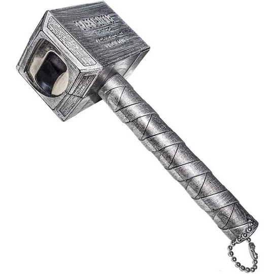 Thor's Hammer Bottle Opener, Beer Bottle Opener, for Bar Party bbq Camping Beer and Families (Silver)
