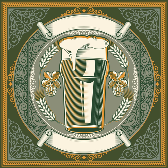 Beer Glass Emblem by Alex_Bond - Wrapped Canvas Graphic Art