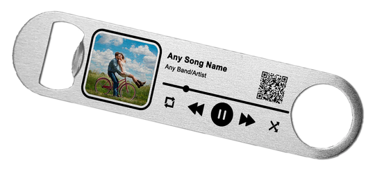 Personalised Song & Album Music Keepsake | Qr Code Novelty Beer Bottle Opener - Large