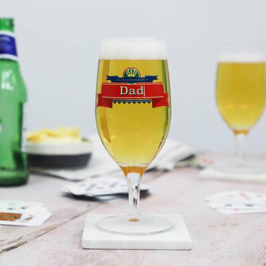 Personalised Craft Beer Label Stemmed Beer Glass