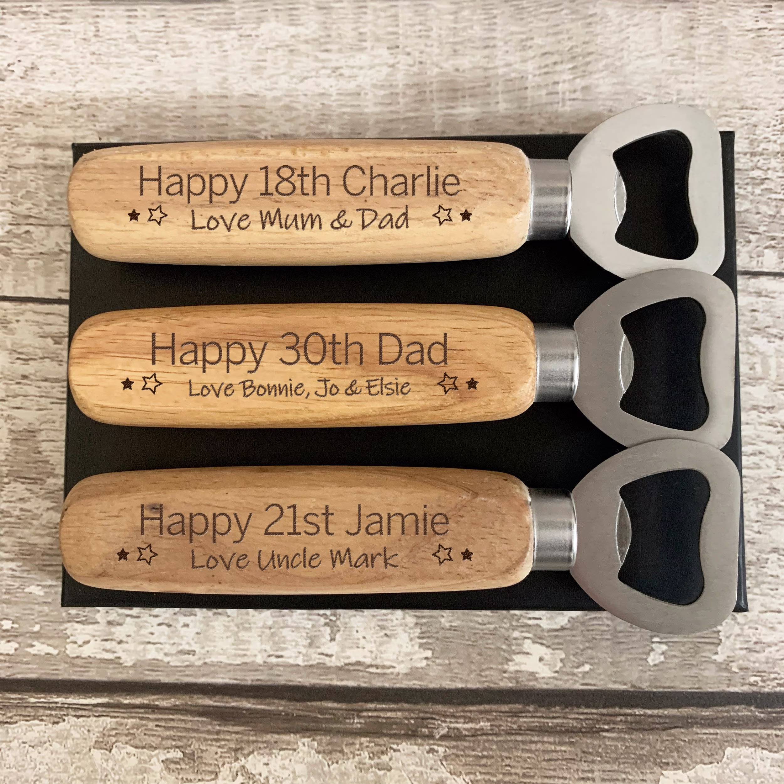 Personalised Engraved Wooden Bottle Opener Gift Birthday Idea - 18Th 21st 30Th 40Th 50Th 60Th Etc For Him Dad Boyfriend