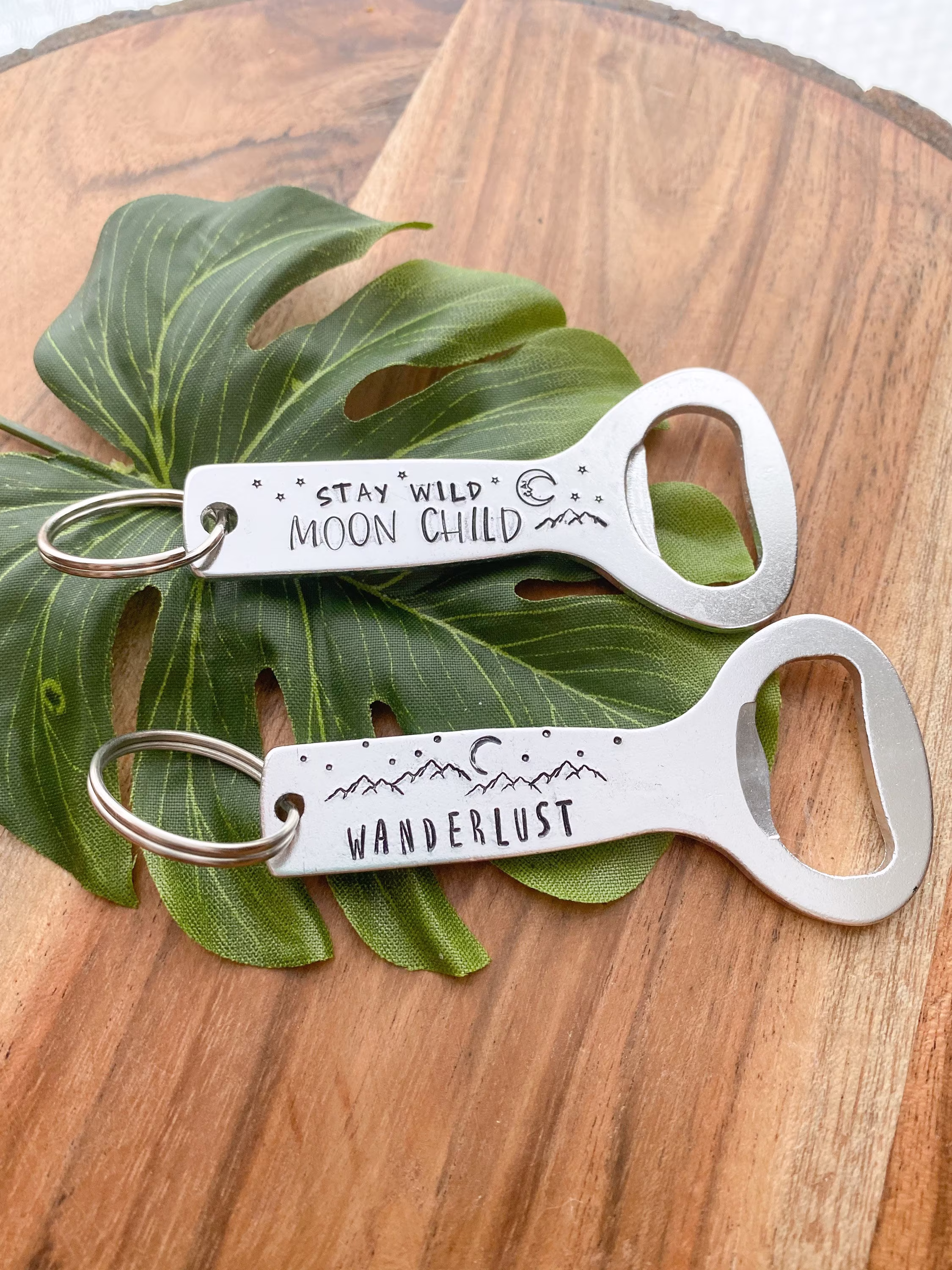 Beer Bottle Opener Keychain | Wanderlust Stay Wild Moon Child Hand Stamped Openers Bridesmaid Gifts Florida
