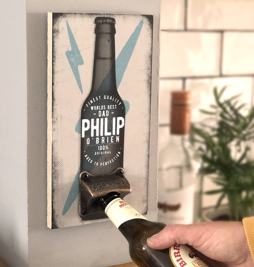 Personalised Beer Bottle Opener Dad Grandad Gift
