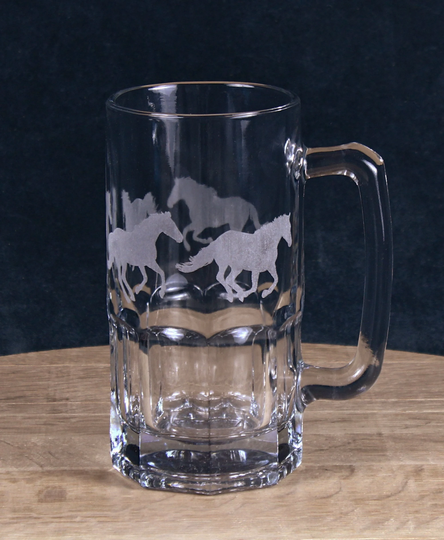 Running Horses Beer Mug