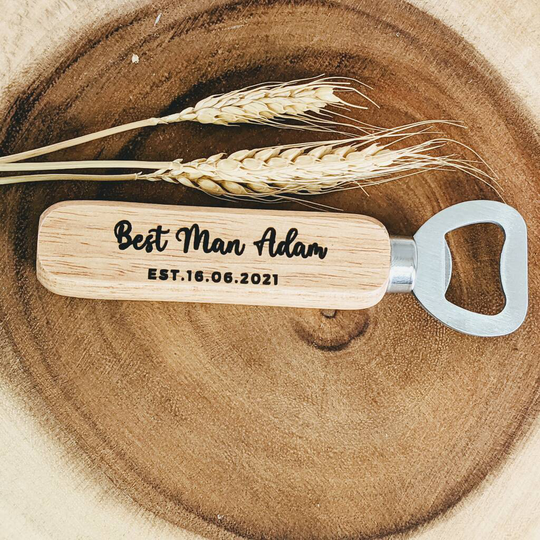 Personalised Wooden Beer Opener Best Man