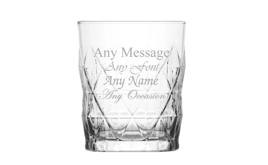 Personalised Engraved Crystal Whiskey Tumbler Glass Fancy Fathers Day Birthday Best Man Usher Stag Party