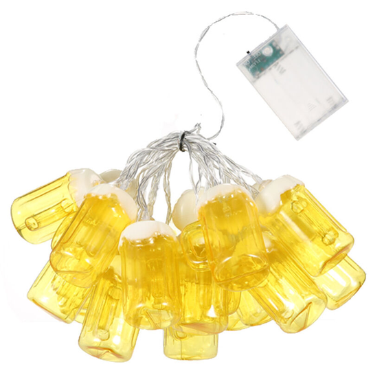 10FT 20LED Christmas Beer Mug String Lights Decorative Fairy Lights led Hanging Lights Always On & Flashing Light Mode for Festivals Easter Carnival