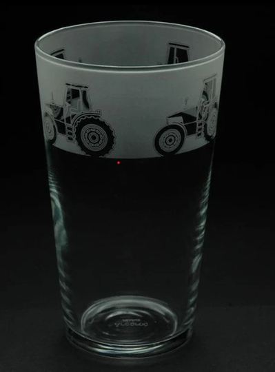 Tractor | Pint Ale Beer Glass Engraved Gift Present Animo Milford Collection