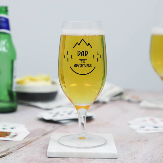Personalised Adventurer Stemmed Beer Glass