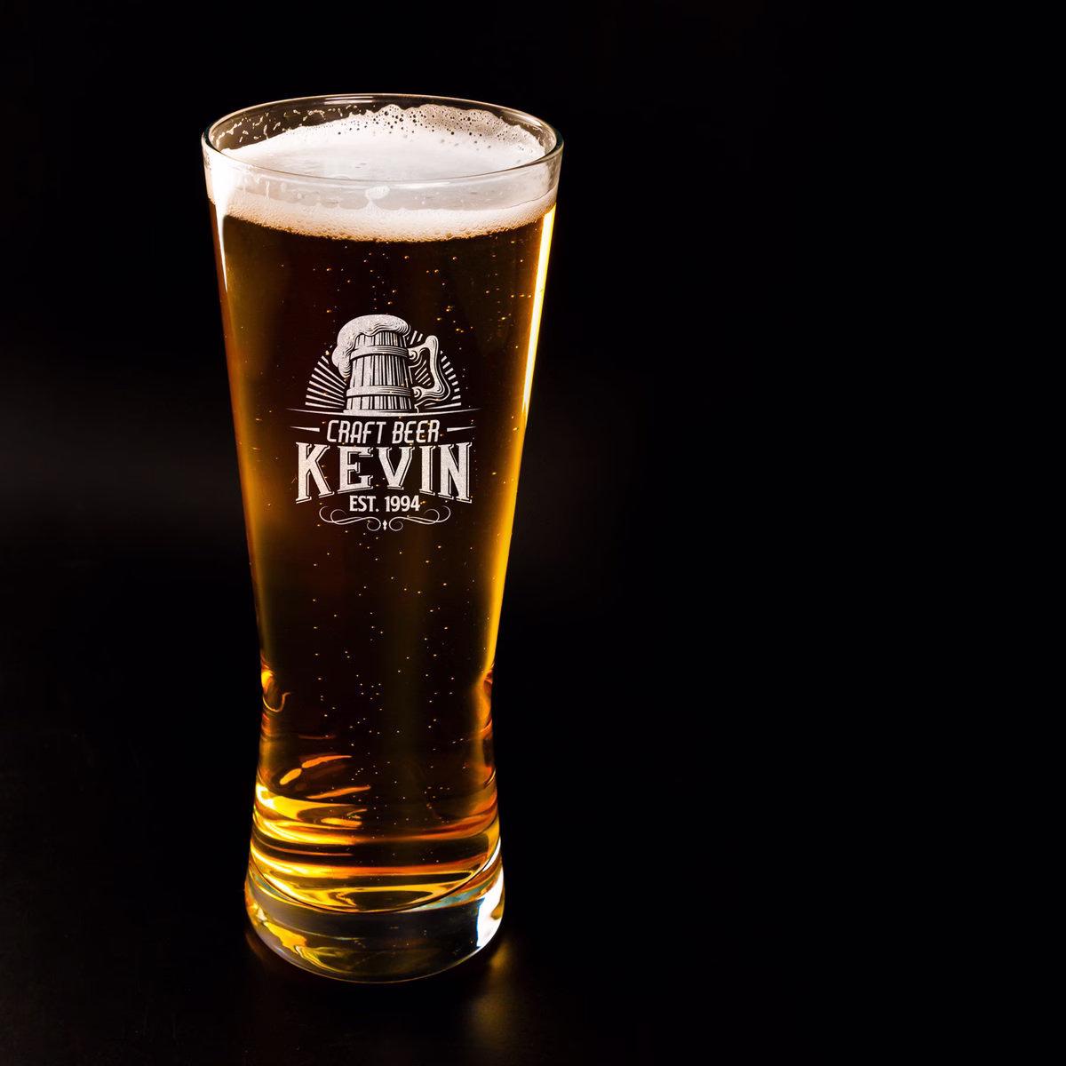 Personalized Craft Beer Glass As A Gift For Him. Custom Glass, Handmade Glassware Men. Engraved