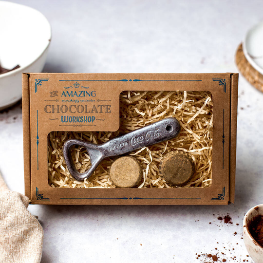 Chocolate Bottle Opener And Bottle Tops Gift Box