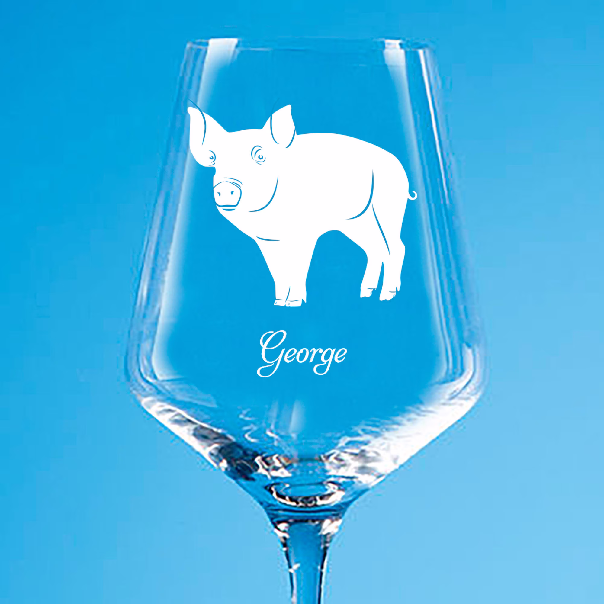 Personalised Pig Wine Glass, Gin Glass Gift, Whisky Piglet Birthday Gift For Her, Country Wedding