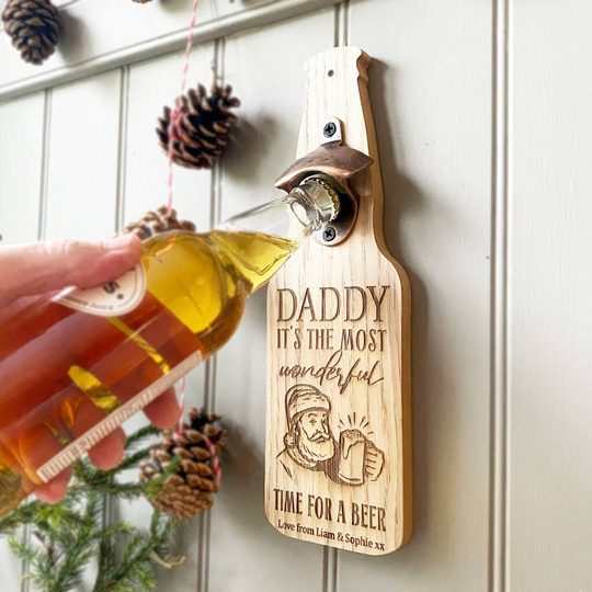 Personalised 'Wonderful Time For A Beer' Bottle Opener