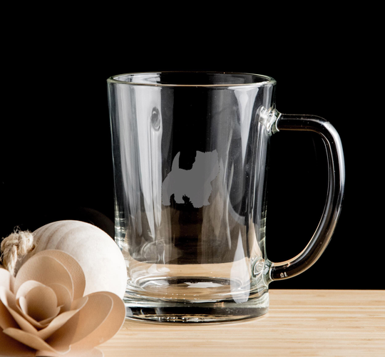 Westie Dog Personalised Beer Mug Glass Pint Glass, Tankard Hand Etched Gift Bartender.123