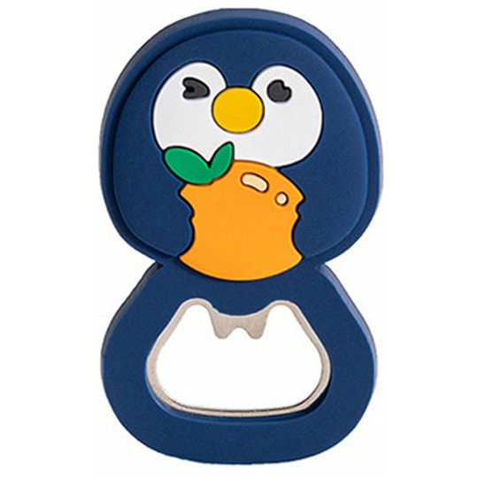 Cartoon beer bottle opener pvc multi-purpose magnetic refrigerator sticker bottle opener blue