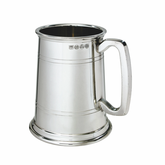 Heavy Double Lined 1 Pint Wentworth Pewter Tankard