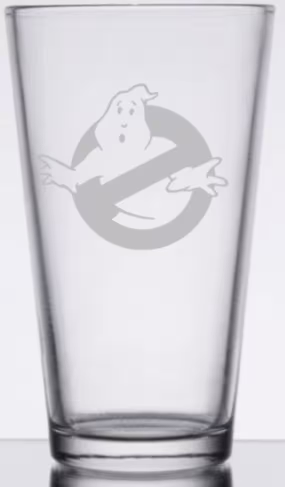 Ghostbusters Inspired Hand Etched Pint Glass, Who Ya Gonna Call, Ghostbuster, Ghost, Halloween, Beer Glass