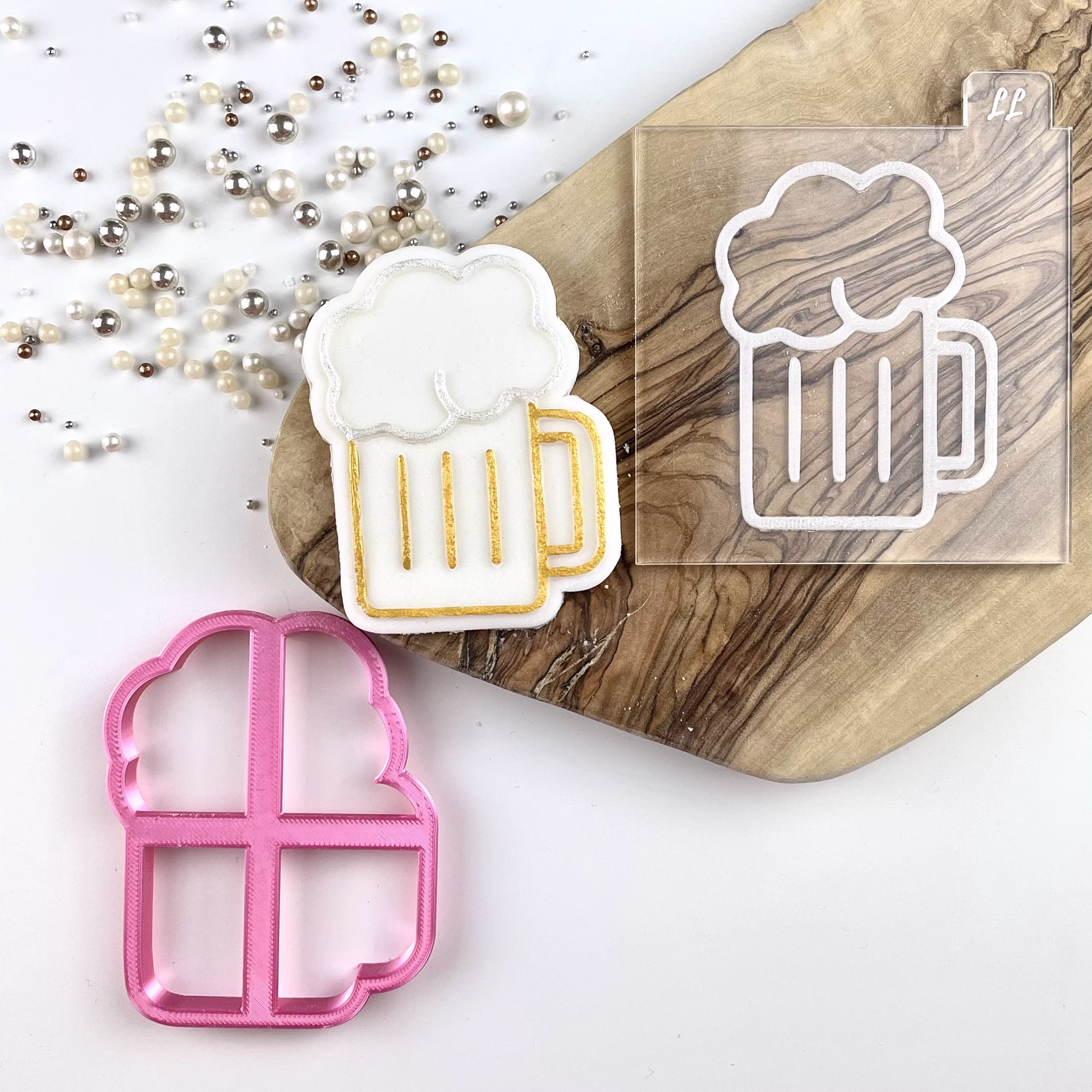 Beer Glass Cookie Cutter & Embosser, Happy Father's Day, Day Dad Stamp, Postal Box Ideas