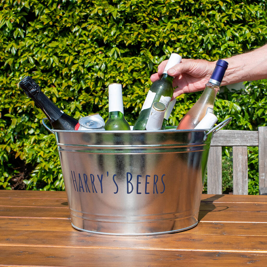 Personalised Galvanised Steel Drinks Bucket