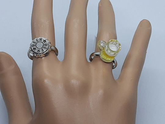 Beer Lovers Mug Ring Set Statement Ring Fun Jewelry Gifts For Her Pub Crawl Game Day Beer Festival Octoberfest