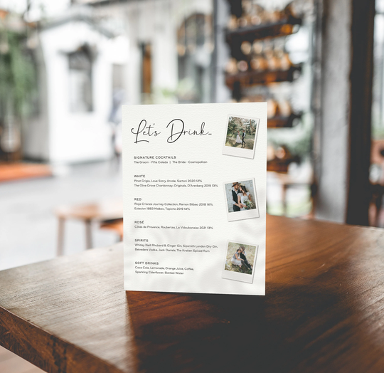 Bar Menu | Photo Booth Bar Menu Sign Wedding, Wedding Sign, His & Hers