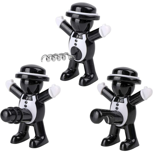 3Pack Wine Bottle Stopper, Bottle Opener Set Wine Stopper, Wine Bottle Corkscrew, Gag Gift Wine Sealer, Beer Bottle Opener for Home Party Hotel Bar