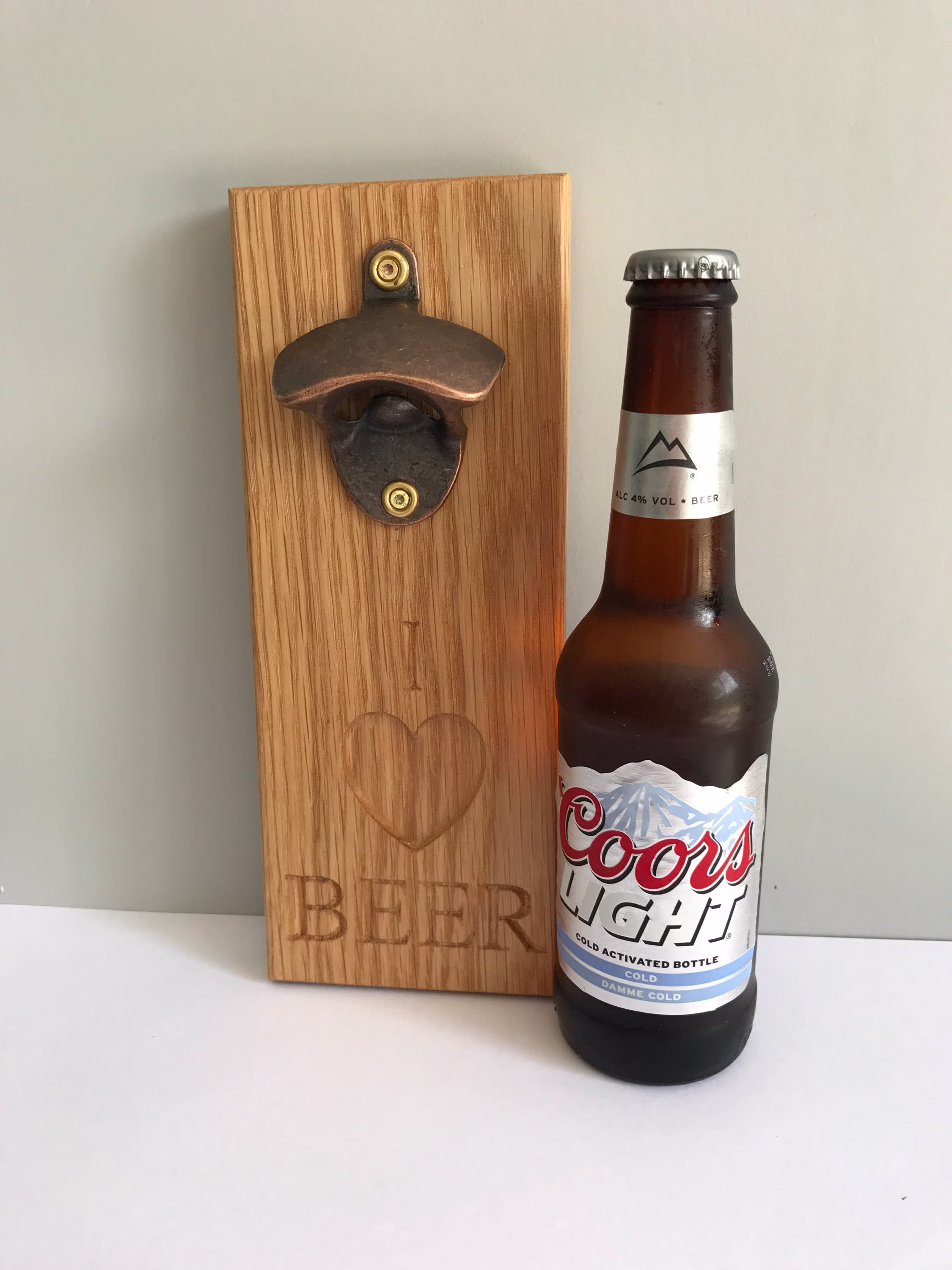 Personalised Solid Oak Bottle Opener, Father's Day Gift, Gift For Him