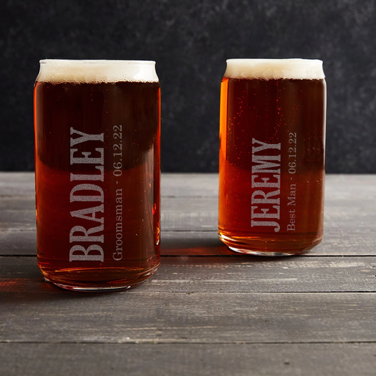 Engraved Personalized Groomsman Beer Can Glass By Lifetime Creations Gift, Groomsmen Gifts, Ships Fast