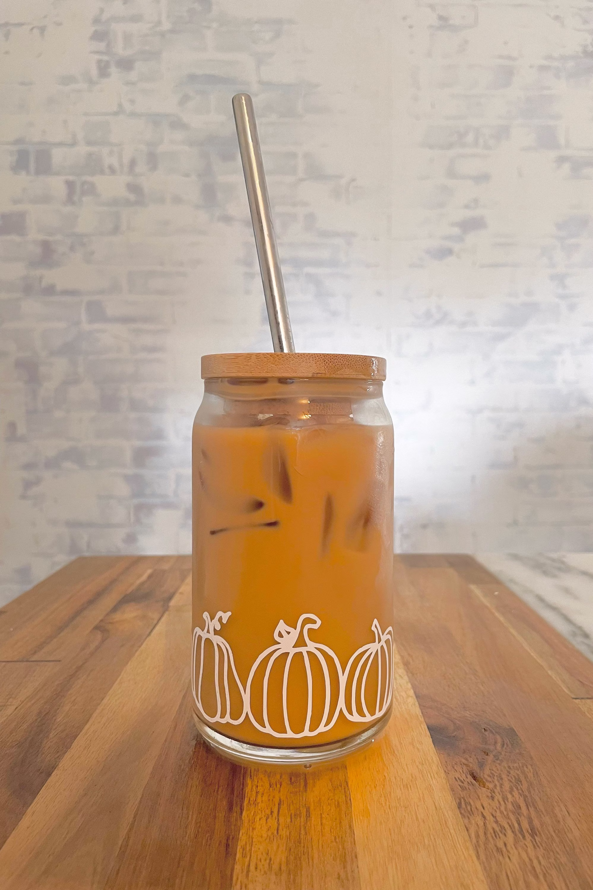 Beer Can Glass | Pumpkin Iced Coffee Cup Personalized