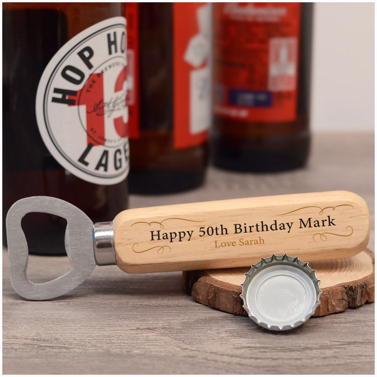 Custom 50Th Birthday Beer Bottle Opener Gifts - 18Th 21st 30Th 40Th For Men, Him Personalised Dad, Grandad, Son, Uncle Gift