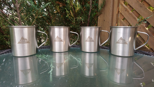Set Of Four Coors Light Sturdy Metal Beer Mugs, Cups, Camping Or Backyard Party Silver Cups Barware Decor Drinking Mugs