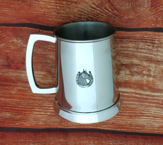 Horse Head in Shoe Tankard Metal Drinking Mug Free Engraving Mothers Day Gift 186