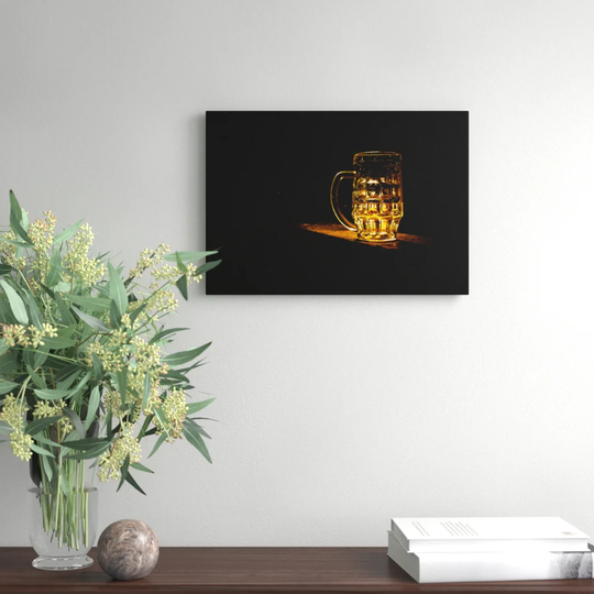 Beer Glass Photographic Print on Canvas