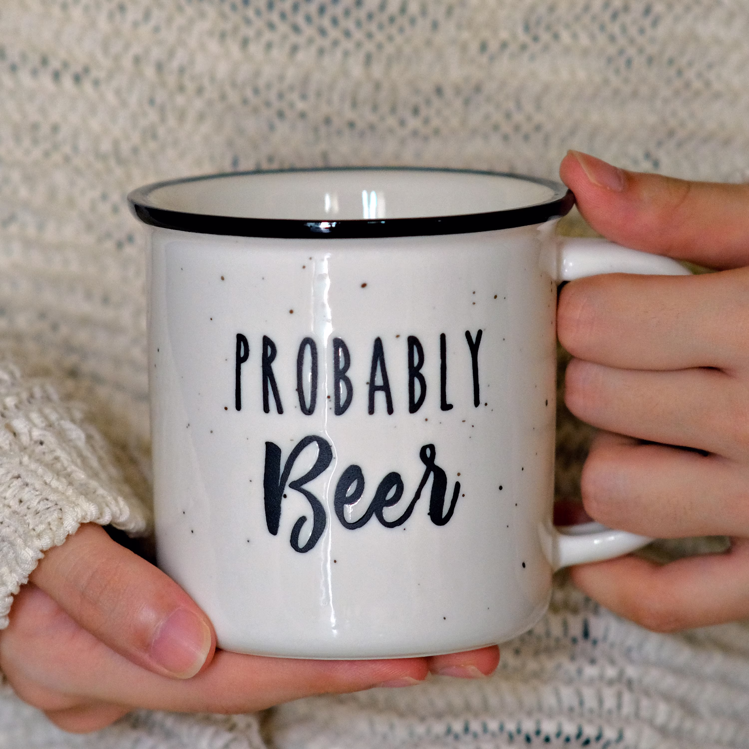 Probably Beer 11 Ounces Ceramic Coffee Mug For Father's Day, Funny Gifts Lovers, Farmhouse Campfire Mugs, Mugs Men